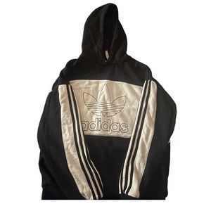 ADIDAS Black and white hoodie women’s size L